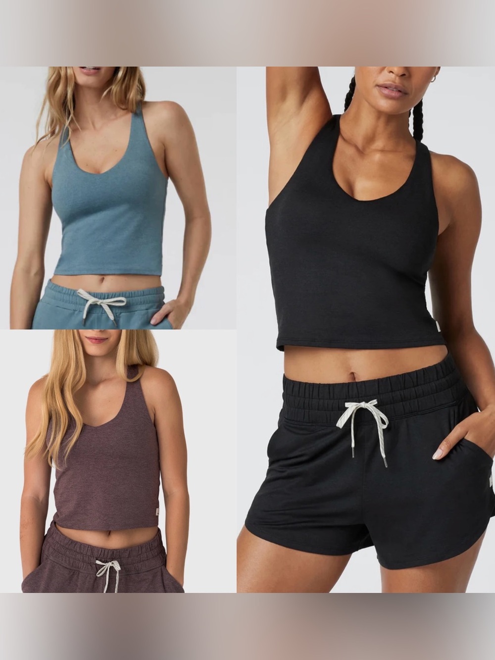 Bundle Vuori Halo Performance Crop Tank Athletic Built-in Bra DreamKnit Tank M